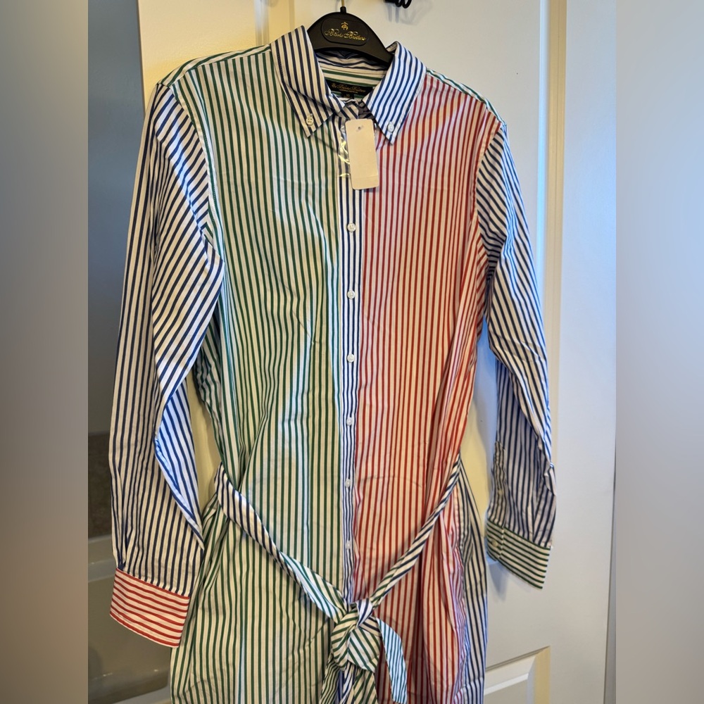 Brooks Brothers Blue, Green, and Red Striped Shirt